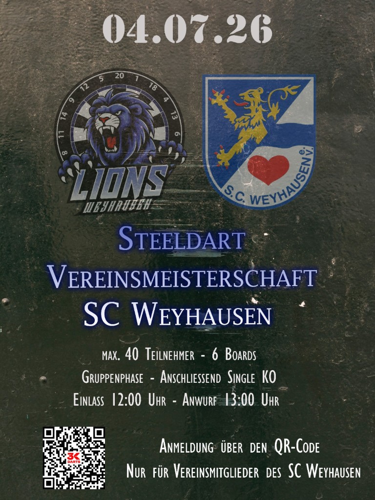 Steeldart Vereinsmeisterschaft 2026